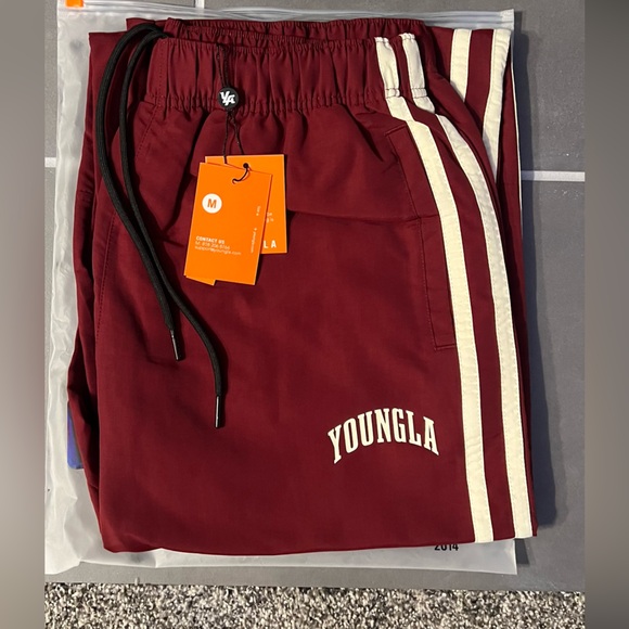 YoungLA 249 Flagship Track Pants, Burgundy, Size Medium, NWT - Picture 4 of 6